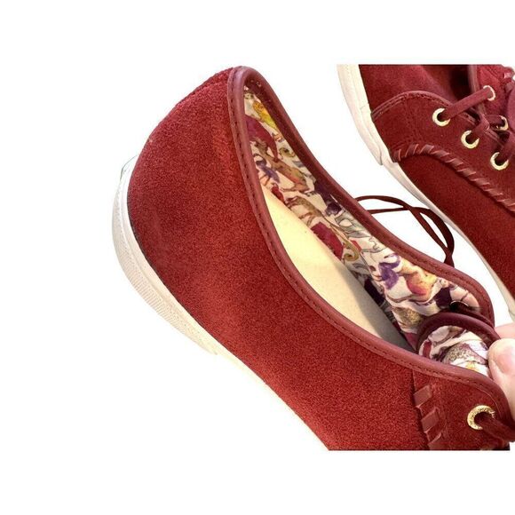Jack Rogers Carter Suede Burgundy Leather Lace-Up Sneakers EUC Sz 11 MSRP $98 - Picture 3 of 10